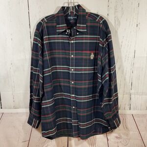 Vintage Ralph Lauren Blake Shirt L Tartan Plaid Polo Bear Academia Y2K Preppy